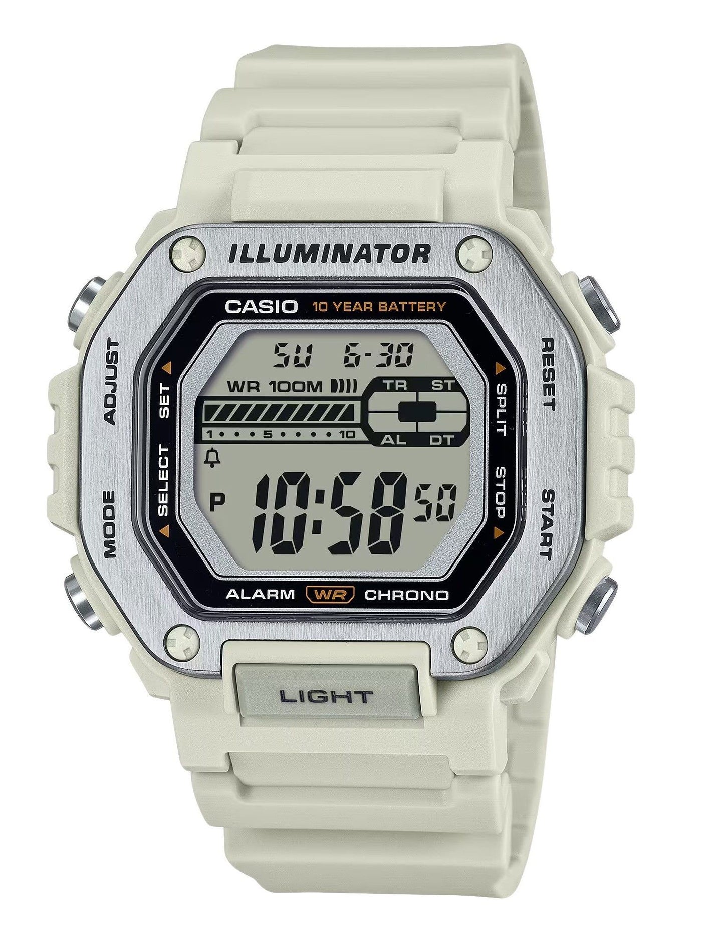 Casio Standard Digital White Resin Strap Quartz MWD-110H-8AV 100M Men's Watch