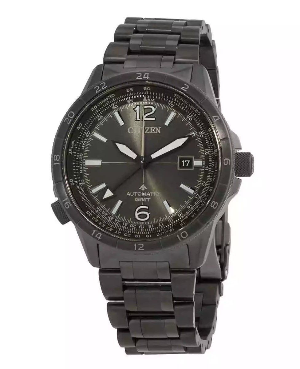 Citizen Promaster Air GMT Stainless Steel Black Dial Automatic NB6045-51H 200M Men's Pilot Watch