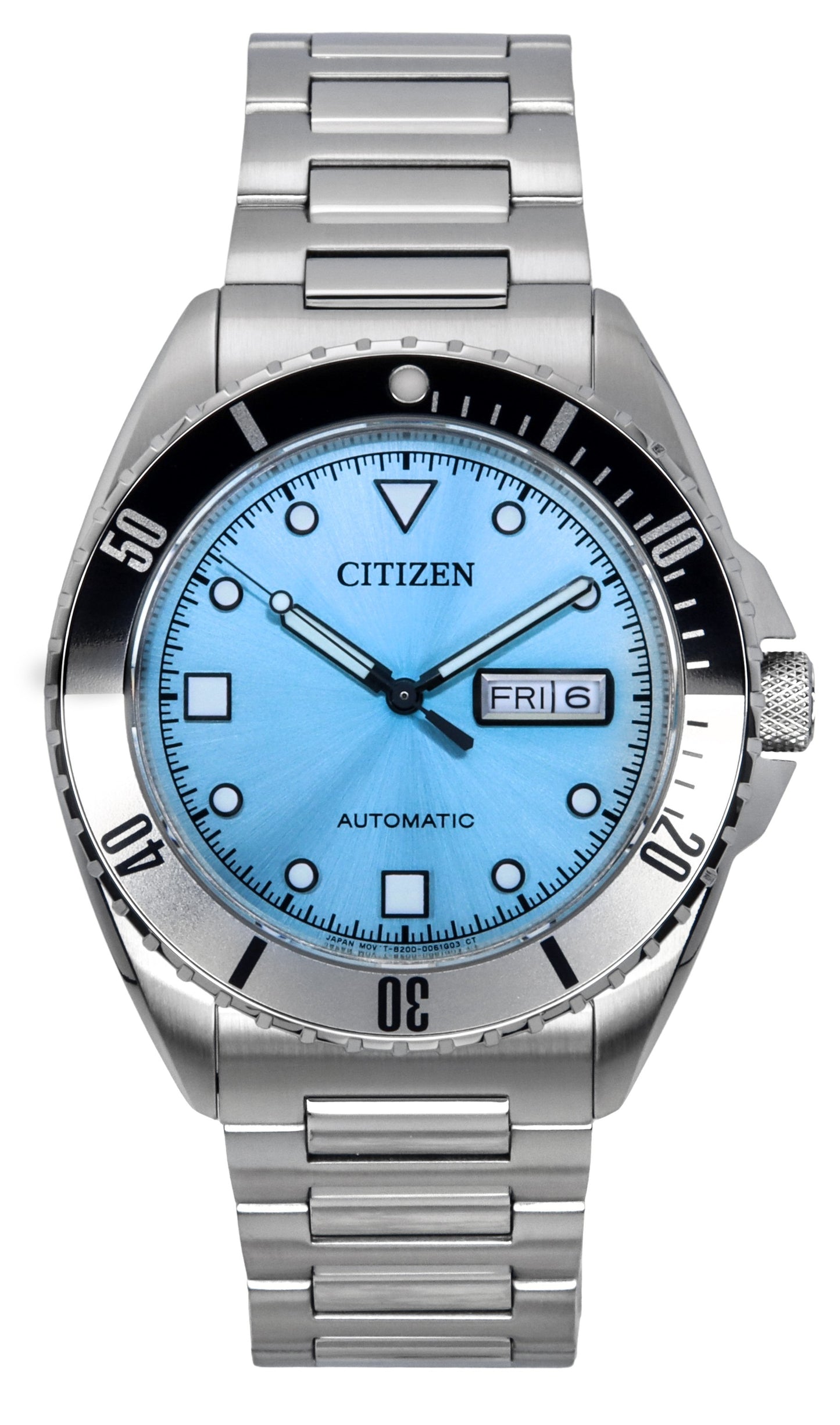 Citizen Sport Stainless Steel Light Blue Dial Automatic NH7530-52L 100M Men's Watch