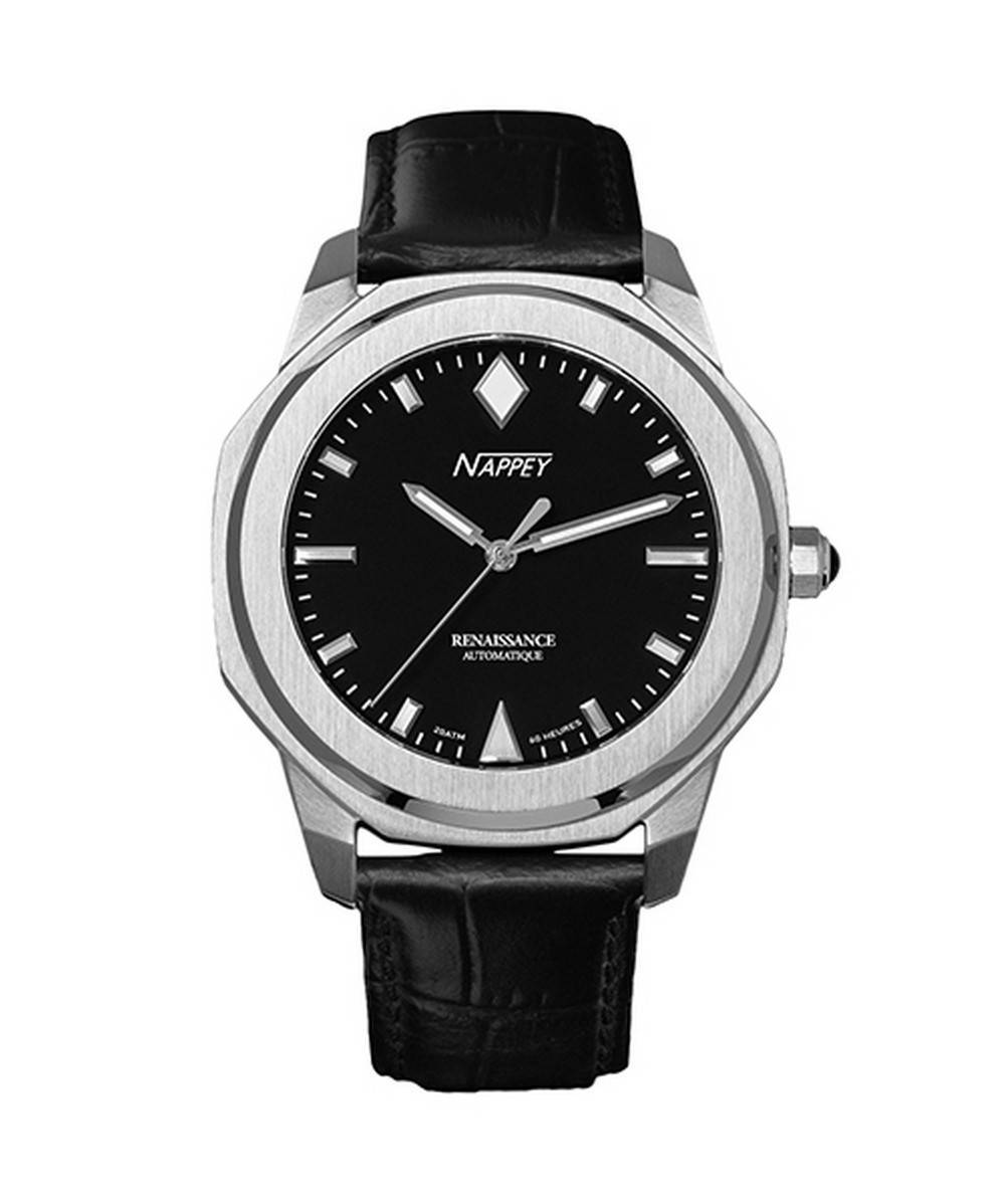 Nappey Renaissance Steel And Black Automatic NY41-AD1M-3B6A 200M Unisex Watch