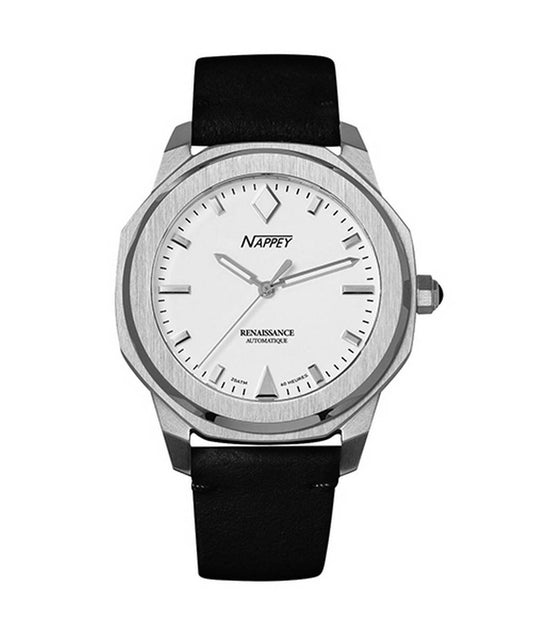 Nappey Renaissance Steel And White Suede Automatic NY41-AD2M-3B1A 200M Unisex Watch