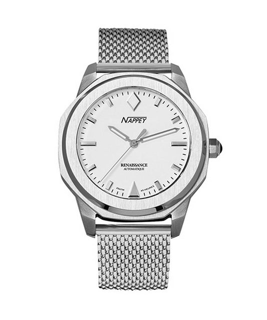 Nappey Renaissance Steel And White Milanese Automatic NY41-AD2M-6B2AA 200M Unisex Watch