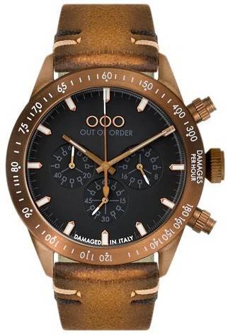 Out Of Order Bronzo Chrono Vegan Black Dial Quartz OOO.001-13.MS 100M Men's Watch