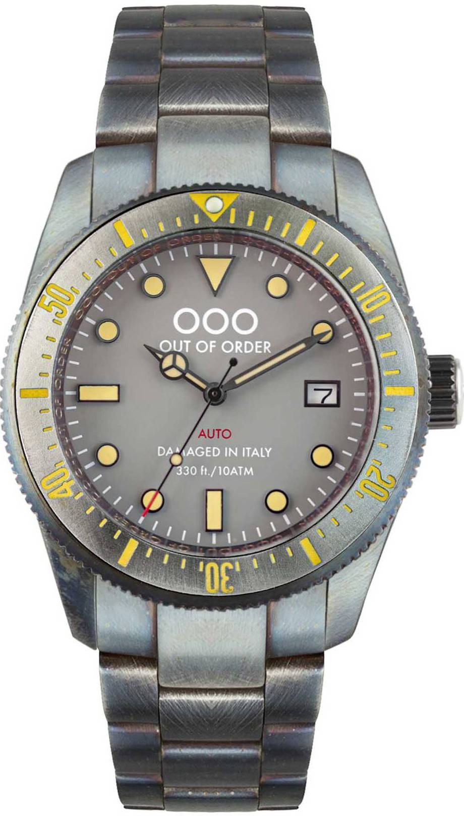 Out Of Order Gray Auto 2.0 Superluminova C3 Dial Automatic OOO.001-16.2.GR 100M Men's Watch