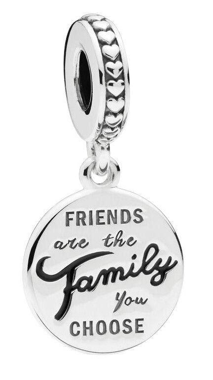 Pandora Friends Are Family Dangle Charm With Black Enamel 798124EN16 For Women