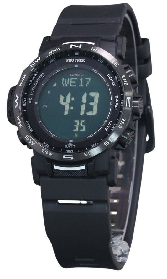 Casio Pro Trek Climber Digital Bio-Based Resin Strap Tough Solar PRW-35Y-1B 100M Men's Watch