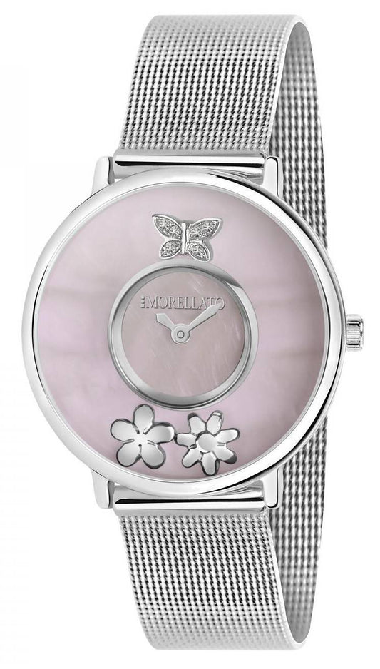 Morellato Pink Mother Of Pearl Stainless Steel Mesh Quartz R0153150501 Women's Watch