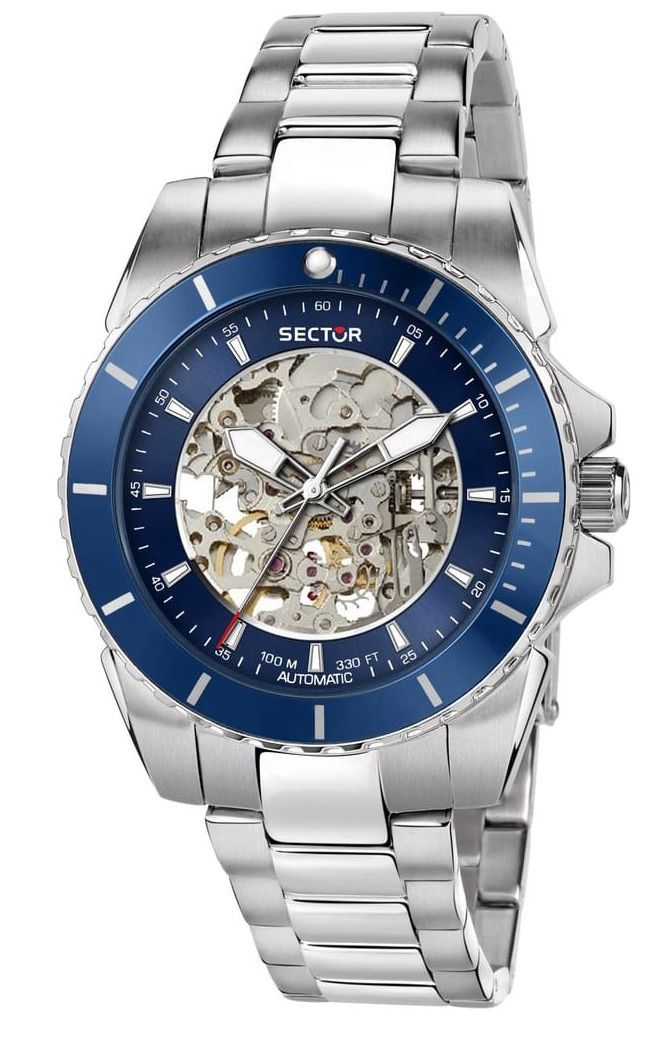 Sector 450 Automatico Stainless Steel Skeleton Blue Dial Automatic R3223276003 100M Men's Watch