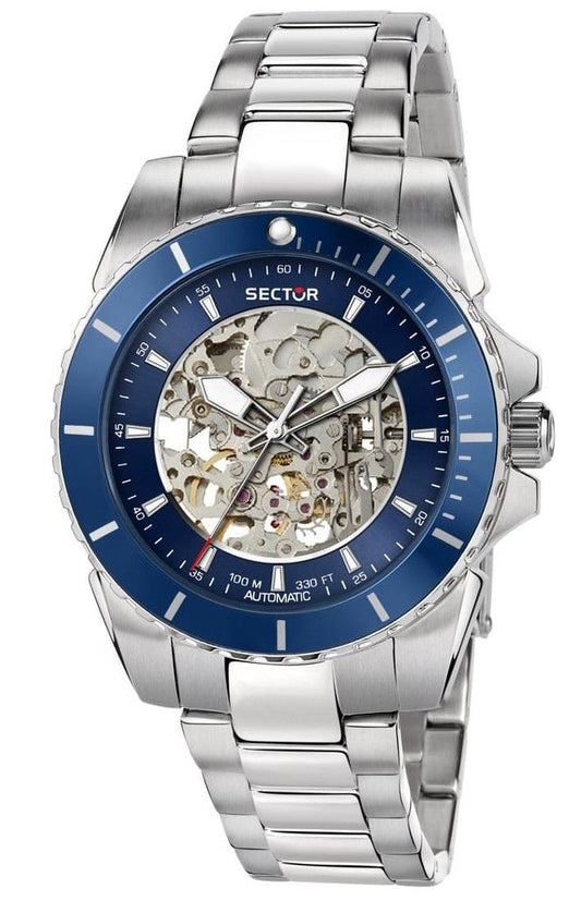 Sector 450 Automatic Stainless Steel Skeleton Blue Dial Automatic R3223276003 100M Men's Watch