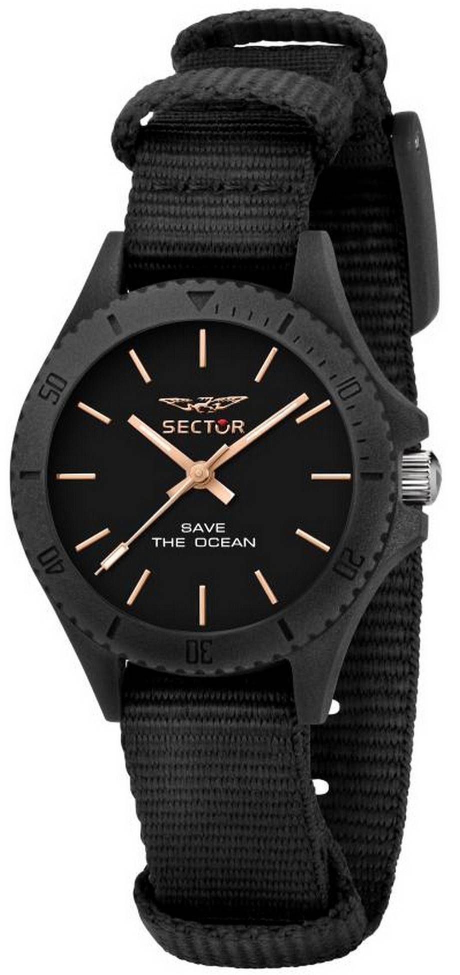 Sector Save The Ocean Black Sunray Dial Quartz R3251539501 Women's Watch