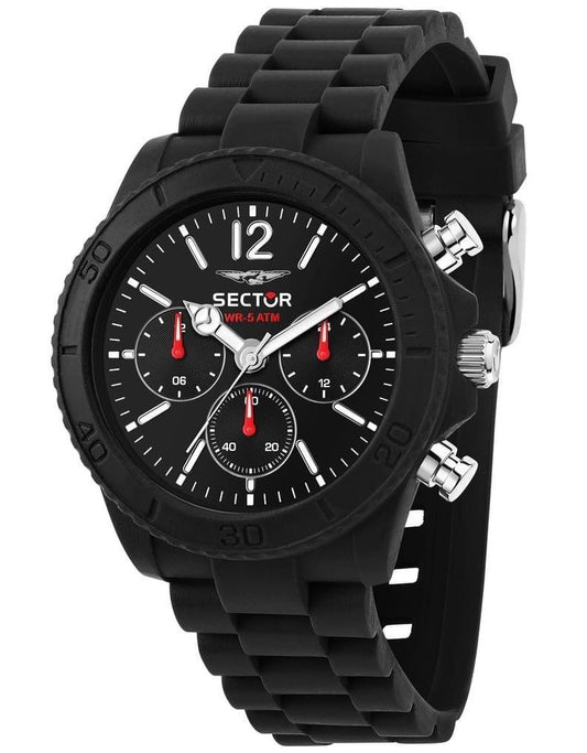 Sector Diver Multifunction Plastic Strap Black Dial Quartz R3251549001 Men's Watch