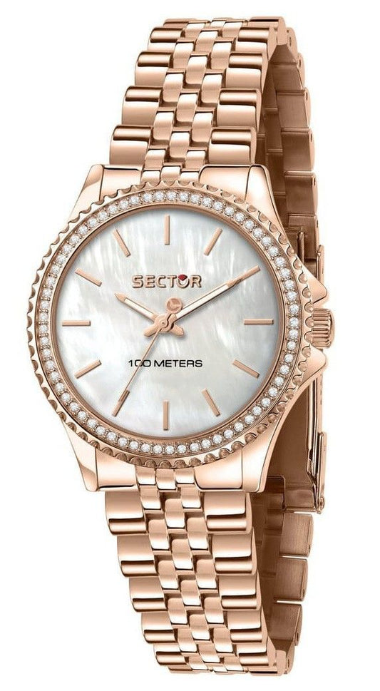 Sector 230 Just Time Rose Gold Stainless Steel Mother of Pearl Dial Quartz R3253161537 100M Women's Watch