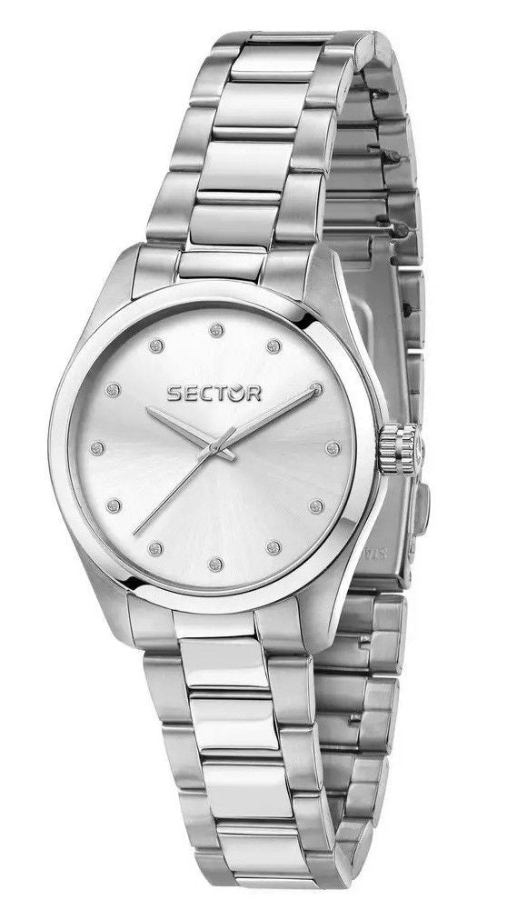 Sector 270 Just Time Crystal Accents Stainless Steel Silver Dial Quartz R3253578509 Women's Watch