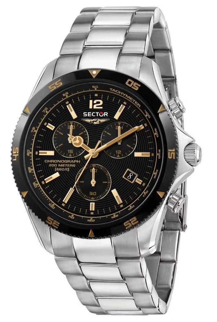 Sector 650 Chronograph Stainless Steel Black Dial Quartz Diver's R3273631001 200M Men's Watch