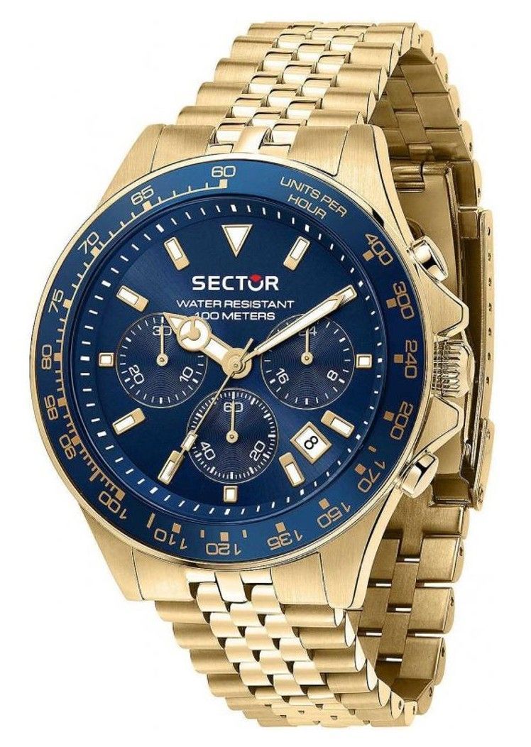 Sector 230 Chronograph Gold Tone Stainless Steel Blue Dial Quartz R3273661030 100M Men's Watch