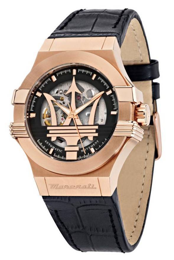 Maserati Potenza Classic Skeleton Dial Automatic R8821108039 100M Men's Watch