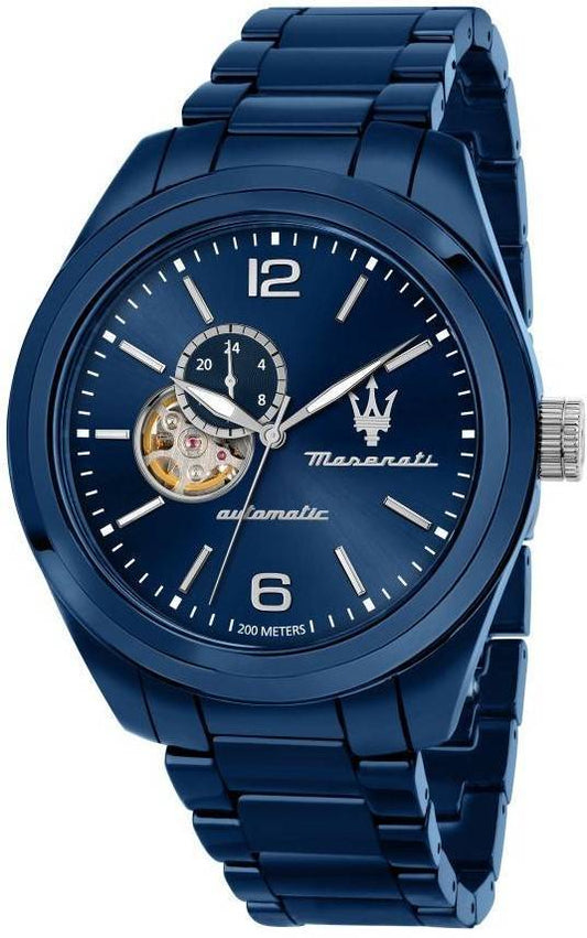 Maserati Traguardo Ceramic Open Heart Blue Dial Automatic Diver's R8823150002 200M Men's Watch