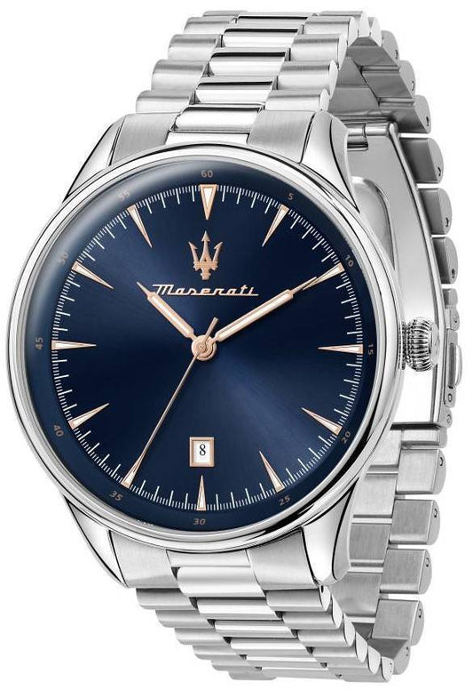 Maserati Tradizione Stainless Steel Blue Dial Quartz R8853146002 100M Men's Watch