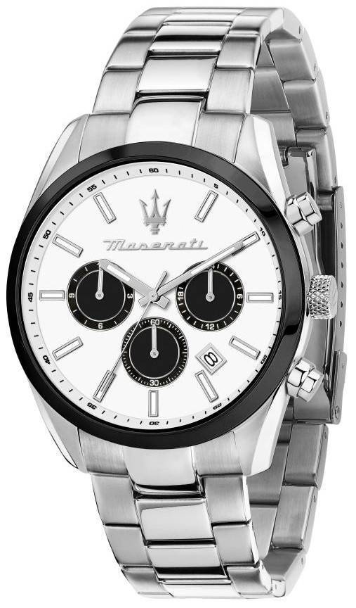 Maserati Attrazione Chronograph Stainless Steel White Dial Quartz R8853151004 Men's Watch