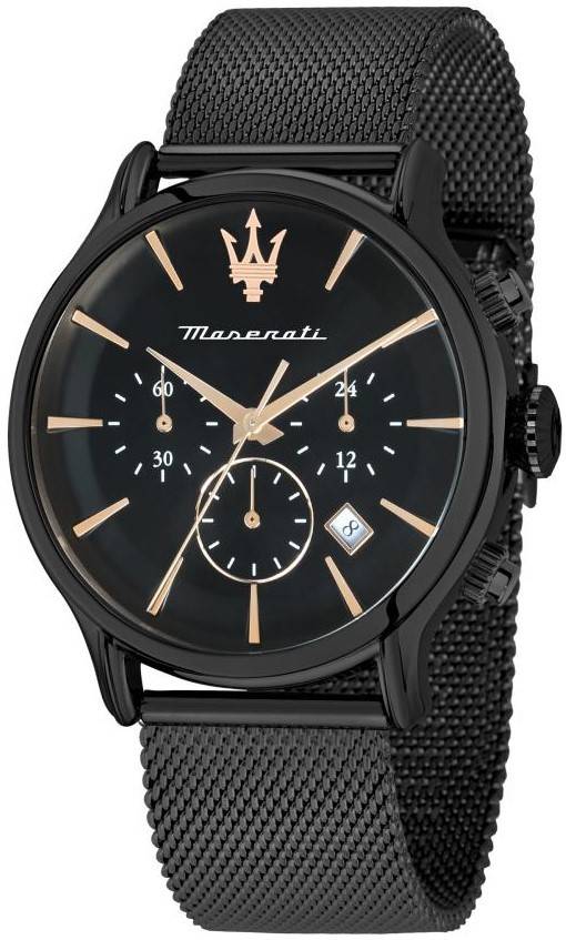 Maserati Epoca Chronograph Stainless Steel Black Dial Quartz R8873618013 100M Men's Watch