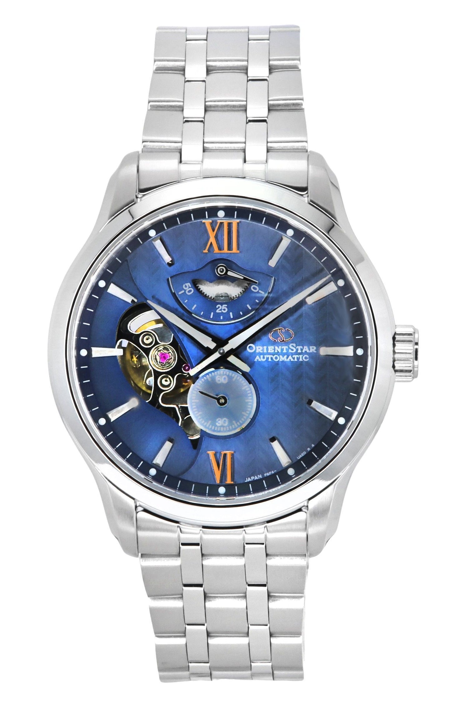 Orient Star Contemporary Stainless Steel Blue Dial Automatic RE-AV0B08L00B 100M Men's Watch