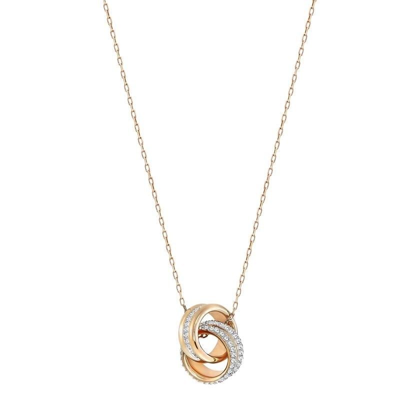 Swarovski Hyperbola Clear Crystals And Rose Gold Tone Plated Pendant 5240525 For Women