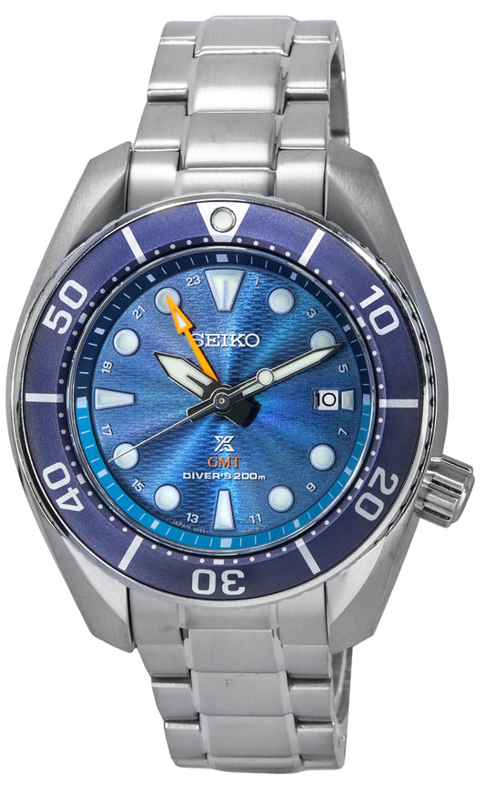 Seiko Prospex Sea Aqua Sumo GMT Blue Dial Solar Diver's SFK001J1 200M Men's Watch