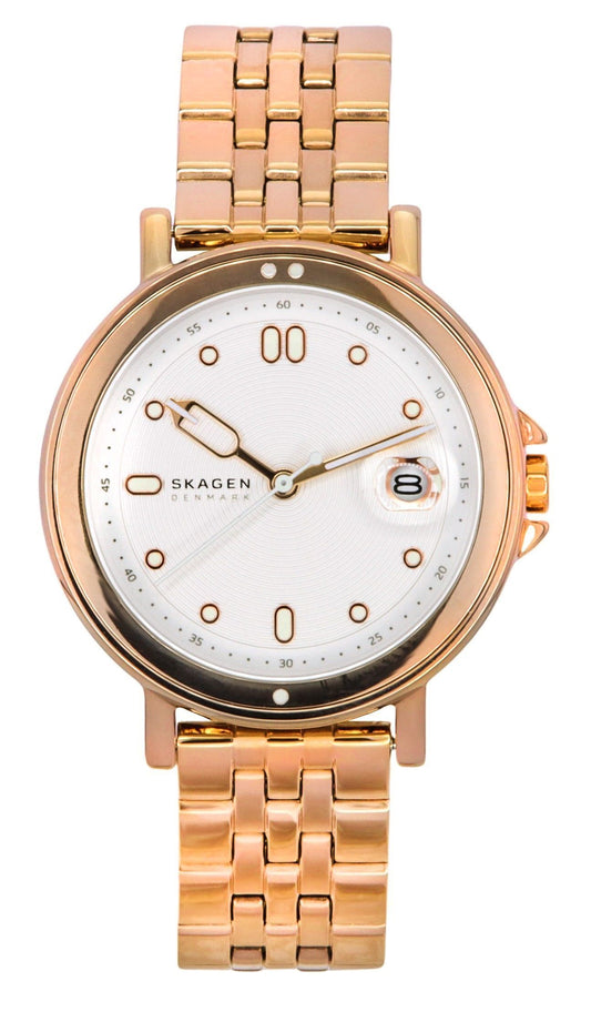 Skagen Signatur Lille Sport Rose Gold Tone Stainless Steel Silver Dial Quartz SKW3136 Women's Watch