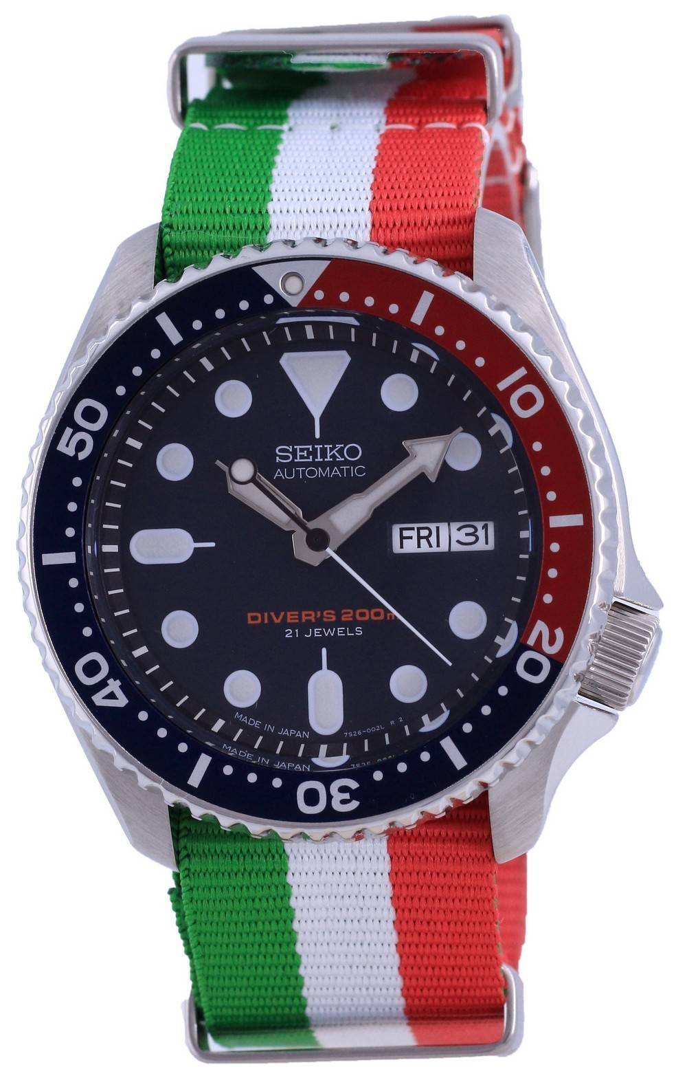 Seiko Automatic Diver's Polyester Japan Made SKX009J1-var-NATO23 200M Men's Watch