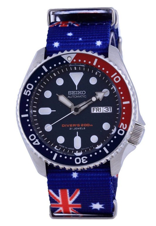 Seiko Automatic Diver's Polyester Japan Made SKX009J1-var-NATO30 200M Men's Watch