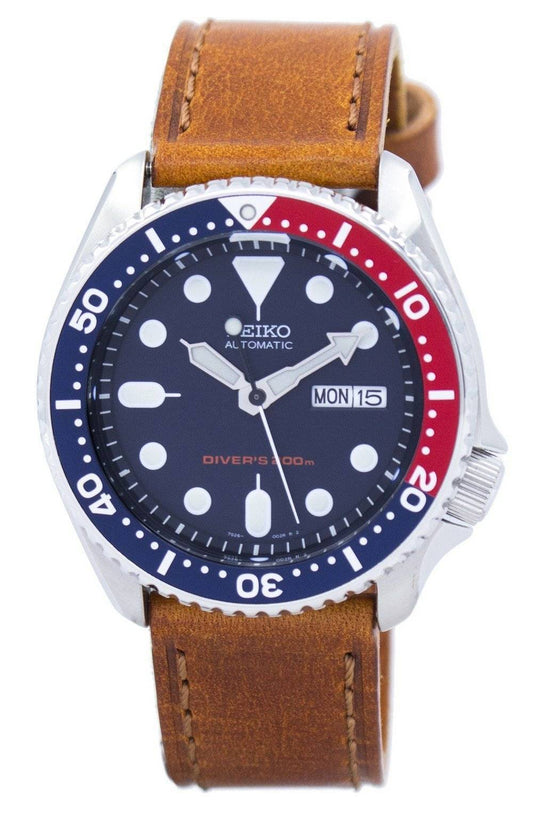 Seiko Automatic Diver's Brown Leather SKX009K1-var-LS9 200M Men's Watch