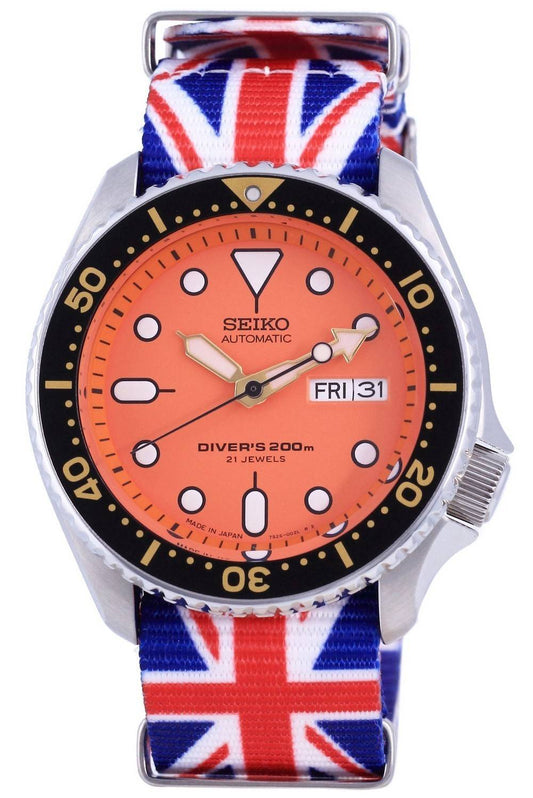 Seiko Automatic Diver's Japan Made Polyester SKX011J1-var-NATO28 200M Men's Watch