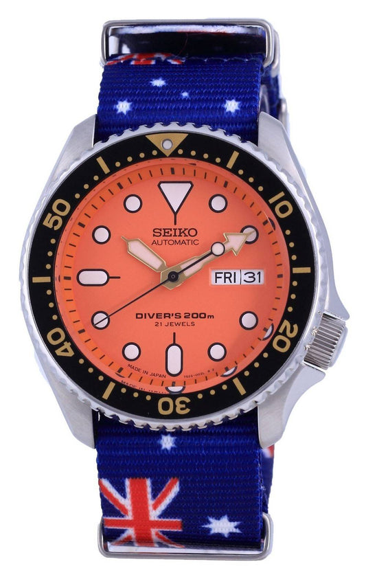 Seiko Automatic Diver's Japan Made Polyester SKX011J1-var-NATO30 200M Men's Watch