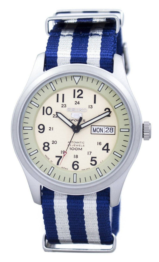 Seiko 5 Sports Military Automatic Japan Made NATO Strap SNZG07J1-var-NATO2 Men's Watch