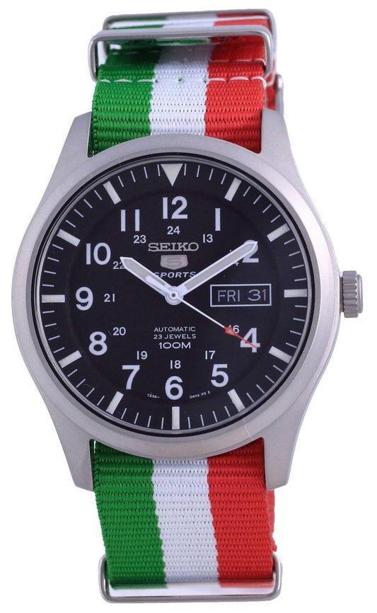 Seiko 5 Sports Automatic Polyester SNZG15K1-var-NATO23 100M Men's Watch