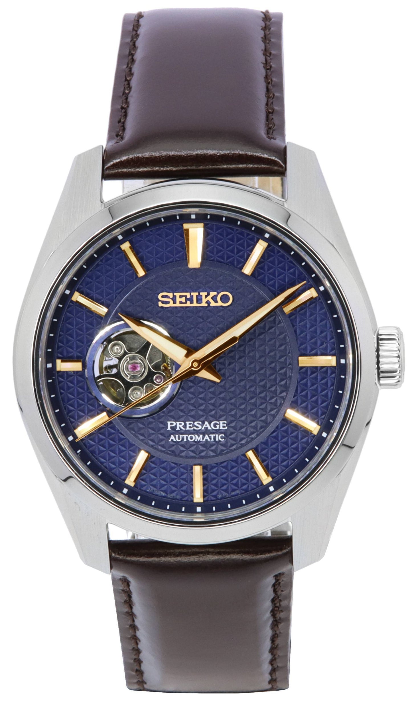 Seiko Presage Sharp Edged Midnight Blue Open Heart Dial Automatic SPB311 SPB311J1 SPB311J 100M Men's Watch