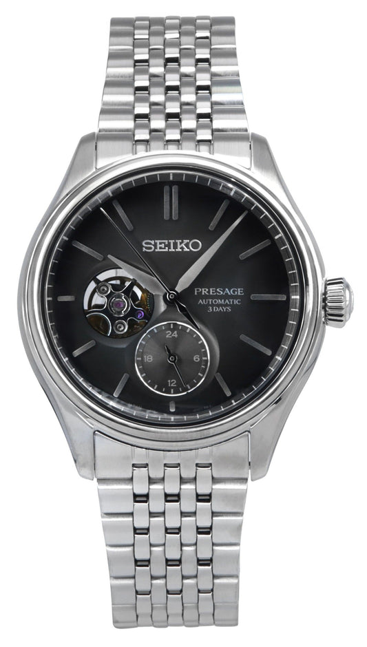 Seiko Presage Classic Sumi-iro Stainless Steel Black Dial Automatic SPB471J1 100M Men's Watch