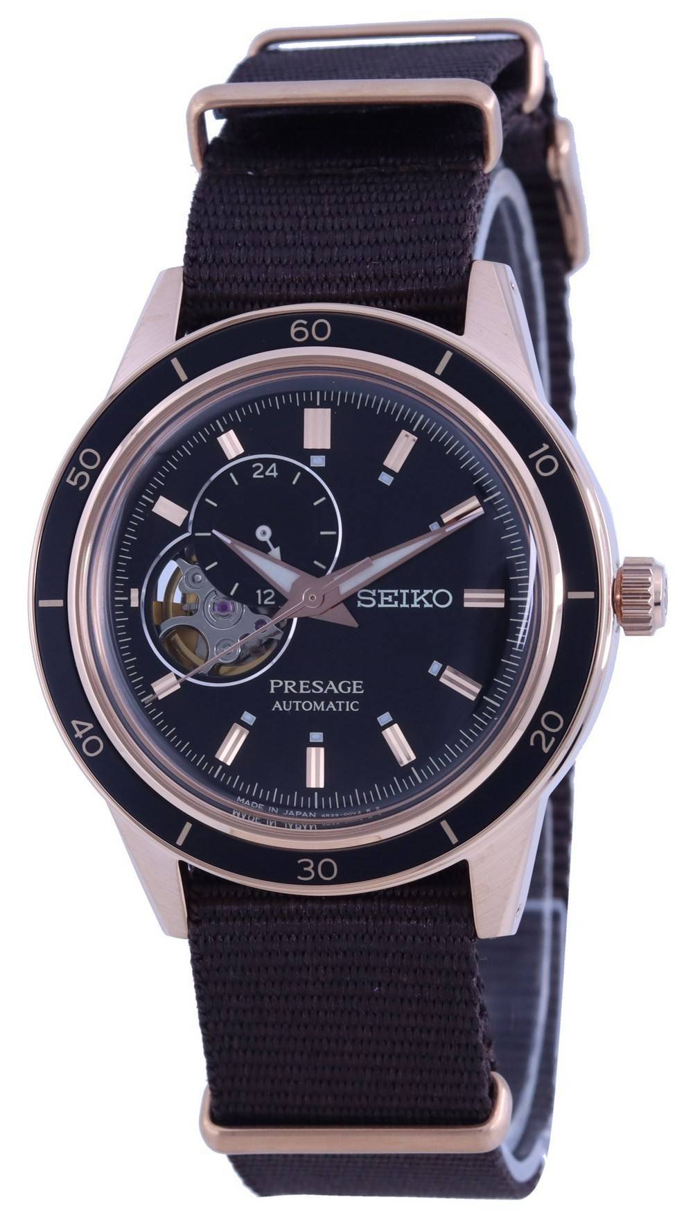 Seiko Presage Style 60's Open Heart Black Dial Automatic SSA426 SSA426J1 SSA426J Men's Watch