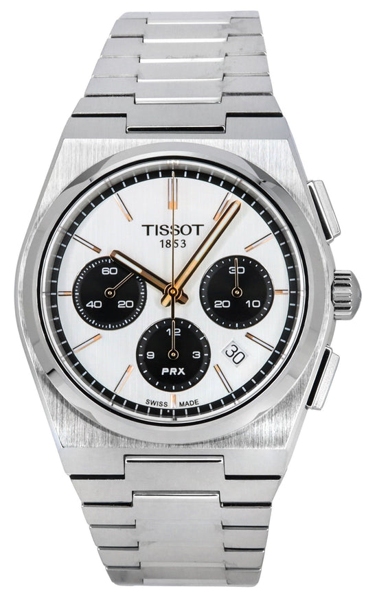 Tissot T-Classic PRX Chronograph White Dial Automatic T137.427.11.011.00 100M Men's Watch