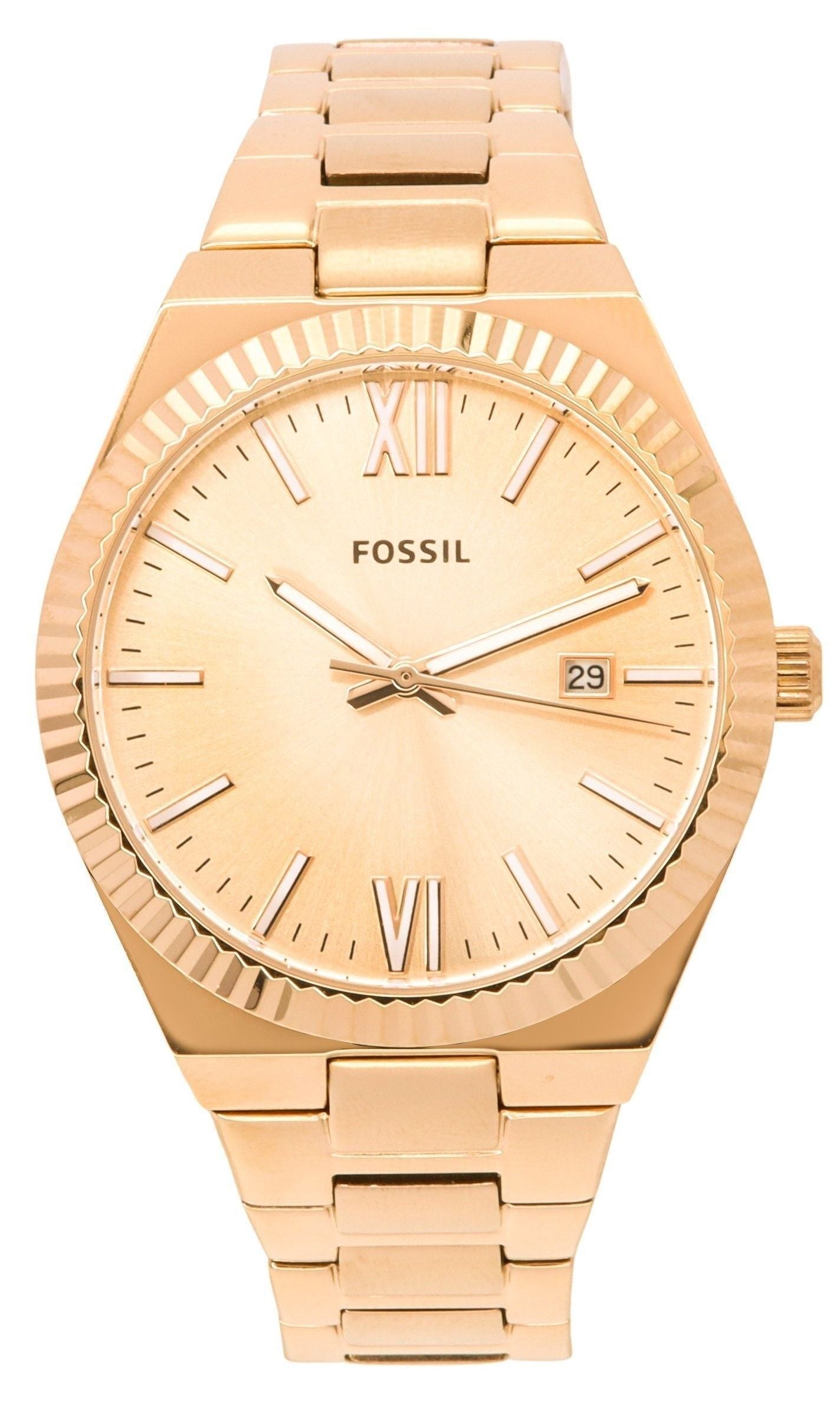 Refurbished Fossil Scarlette Rose Gold Stainless Steel Rose Gold Sunray Dial Quartz ES5258 Women's Watch