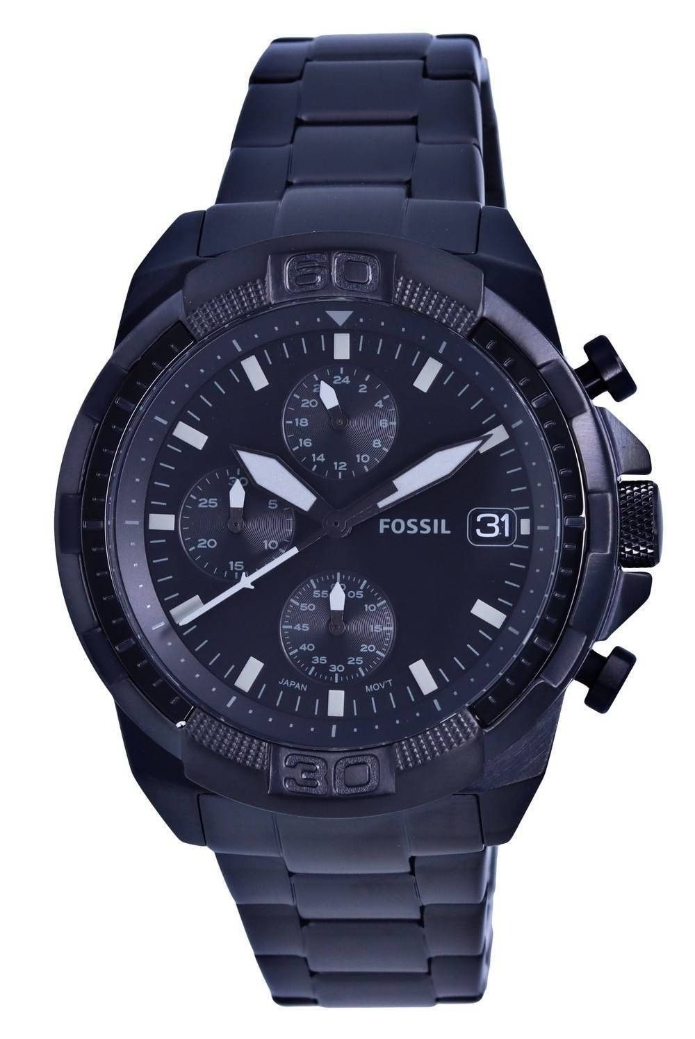 Refurbished Fossil Bronson Chronograph Stainless Steel Black Dial Quartz FS5853 Men's Watch