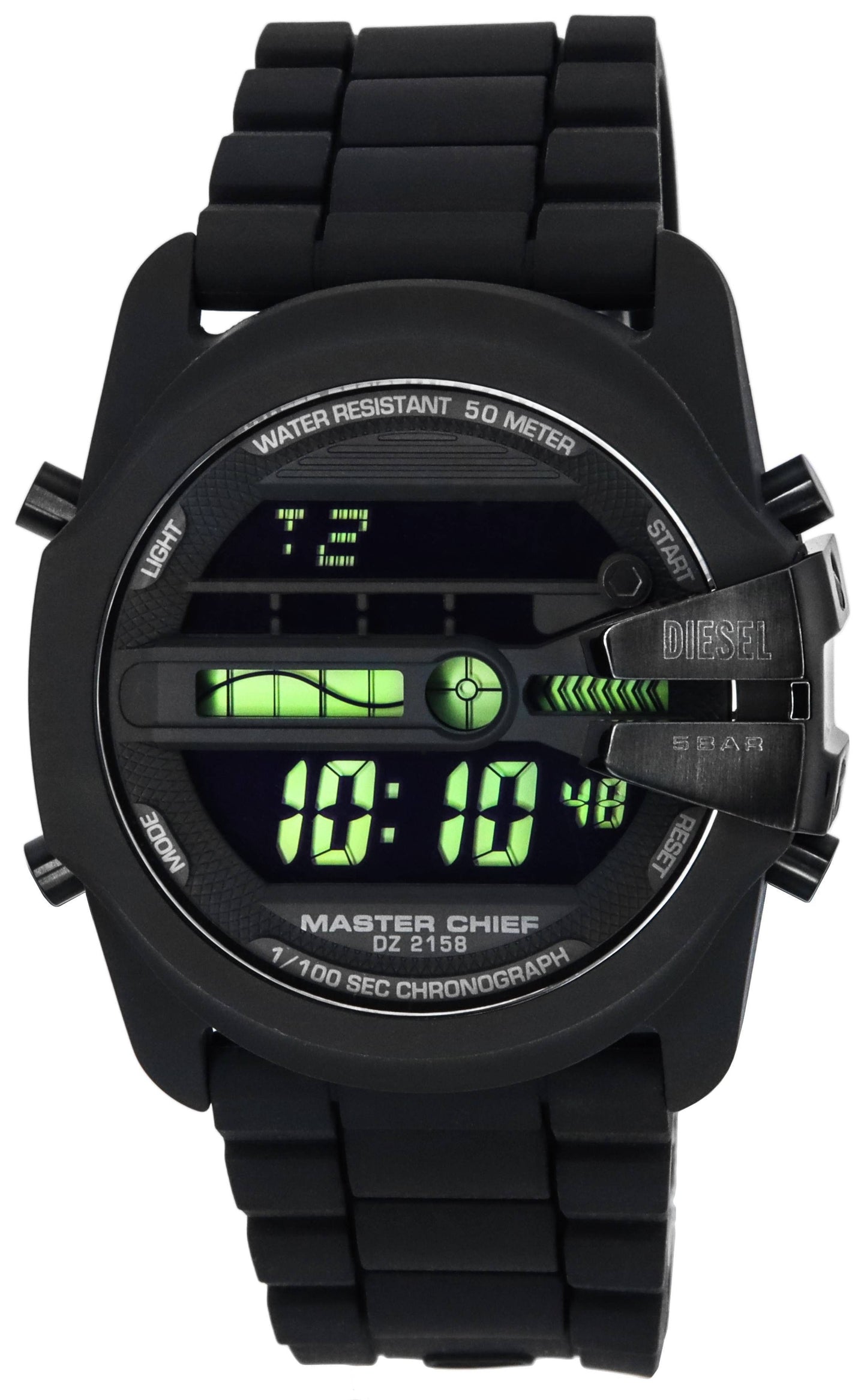 Refurbished Diesel Master Chief Digital Silicone Strap Black Dial Quartz DZ2158 Men's Watch