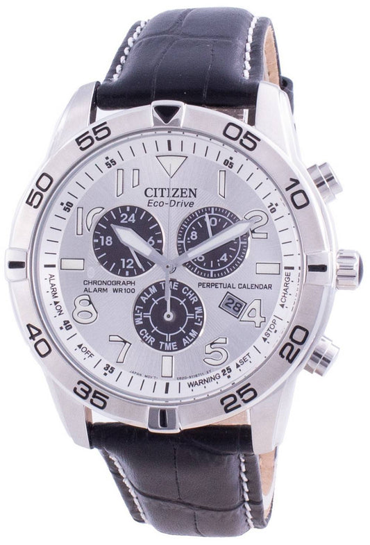 Refurbished Citizen Perpetual Calendar Chronograph Silver Dial Eco-Drive BL5470-14A 100M Men's Watch