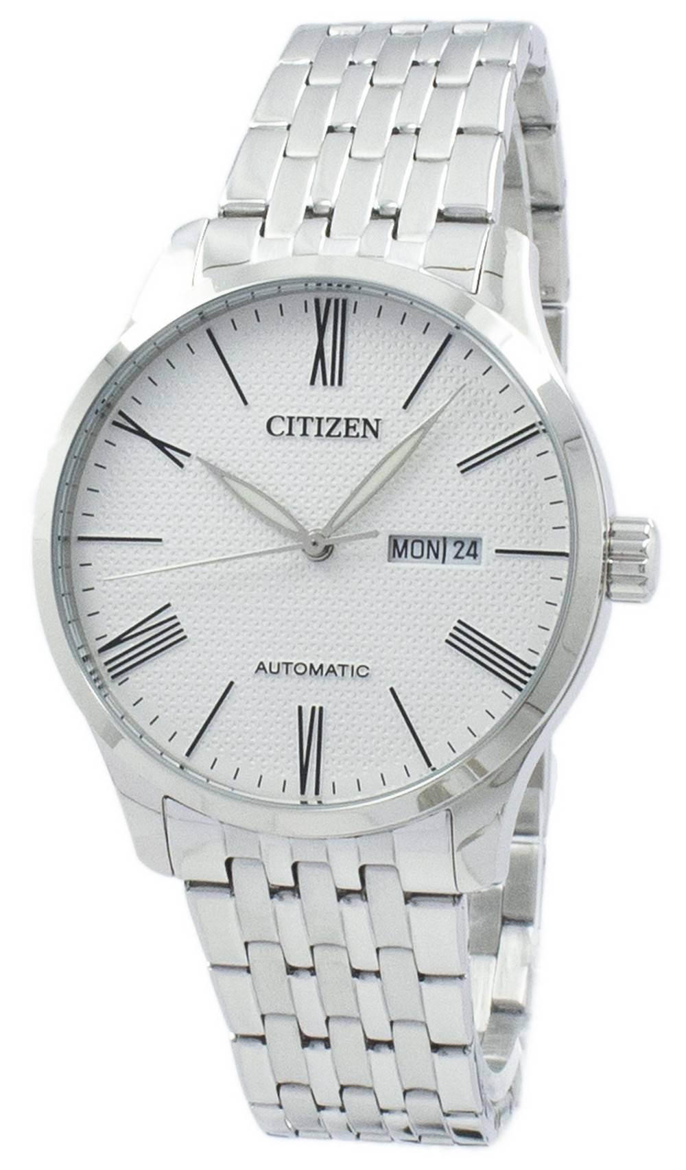 Refurbished Citizen Stainless Steel White Textured Dial Automatic NH8350-59A Men's Watch