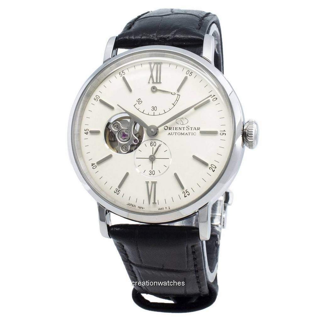 Refurbished Orient Star Classic Leather Strap Open Heart Cream Dial Automatic RE-AV0002S00B Men's Watch