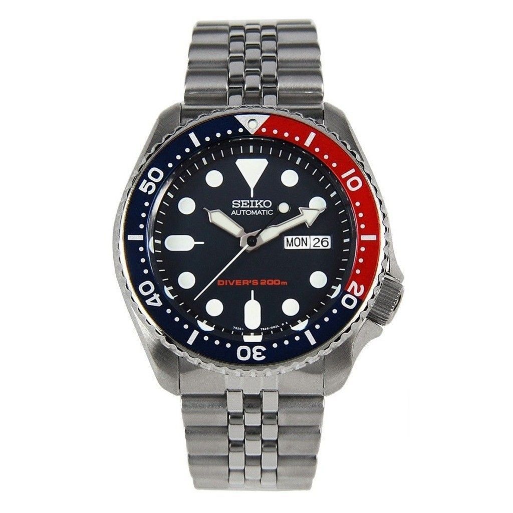 Refurbished Seiko Jubilee Stainless Steel Dark Blue Dial Automatic Diver's SKX009K2 200M Men's Watch