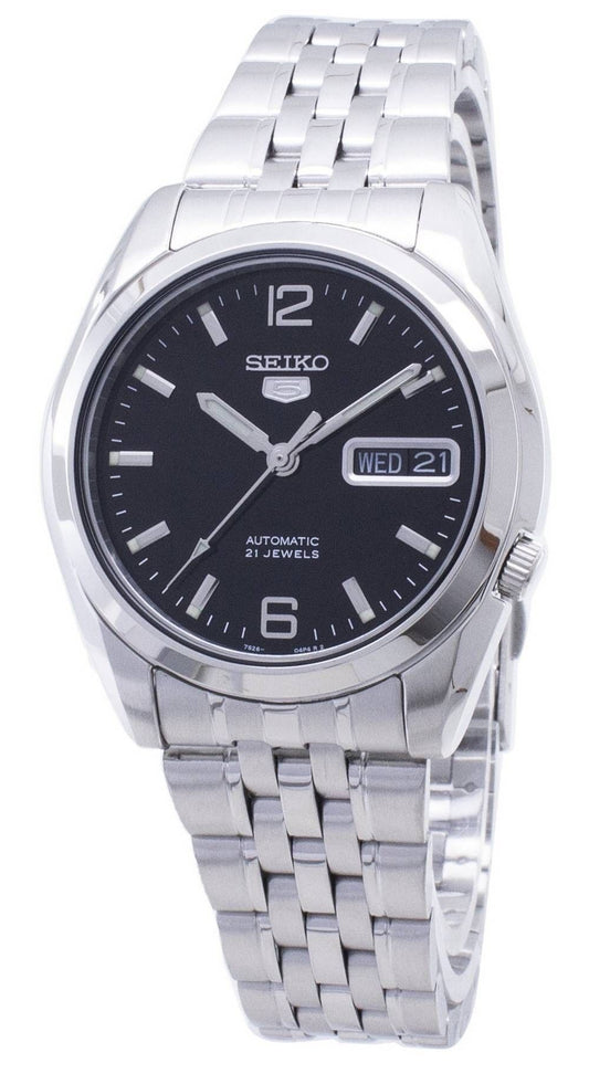 Refurbished Seiko 5 Stainless Steel Black Dial Automatic SNK393K1 Men's Watch