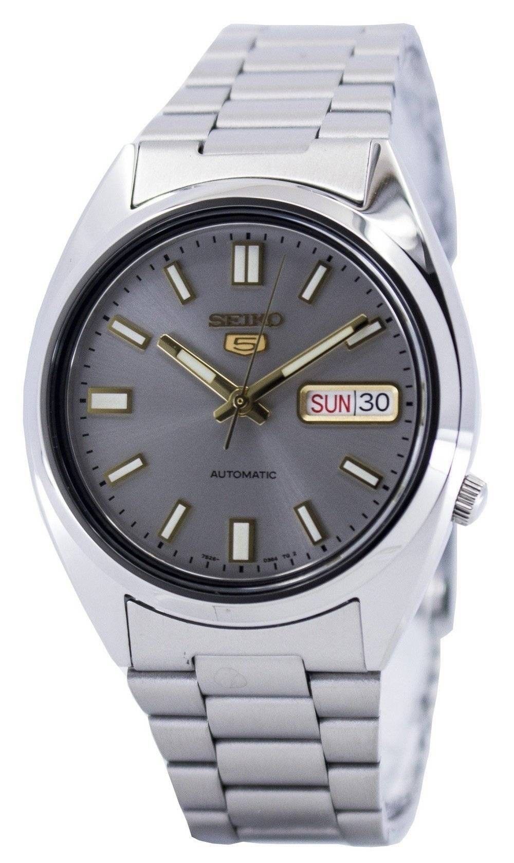 Refurbished Seiko 5 Stainless Steel Grey Dial Automatic SNXS75K1 Men's Watch