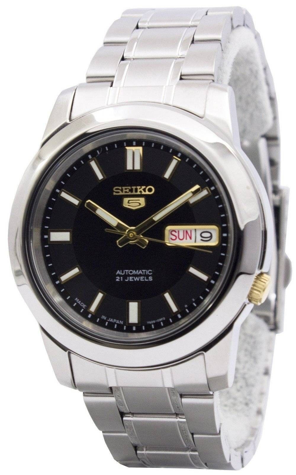 Refurbished Seiko 5 Stainless Steel Black Dial Automatic SNKK17J1 Men's Watch