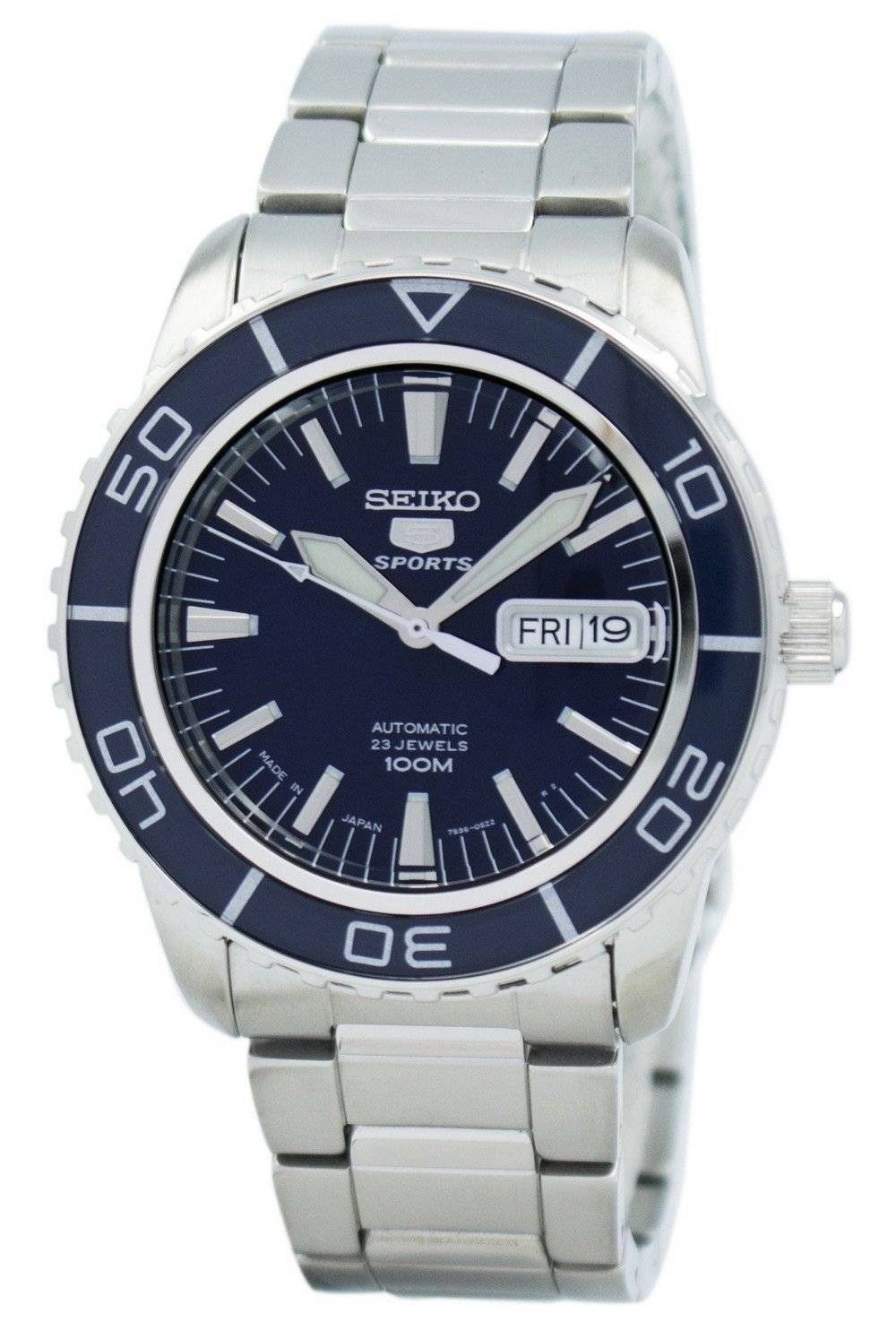 Refurbished Seiko 5 Sports Stainless Steel Blue Dial Automatic SNZH53J1 100M Men's Watch